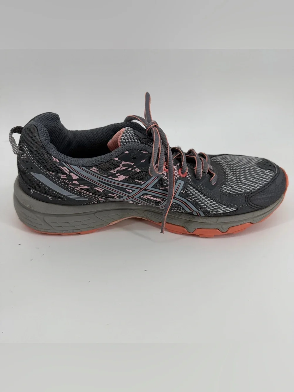 ASICS Women Size 8.5 Gel Venture 6 Gray Pink Trail Running Athletic Sneakers